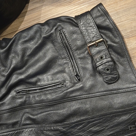Bonus Leather Padded Double Zip Motorcycle Jacket - Picture 7 of 15